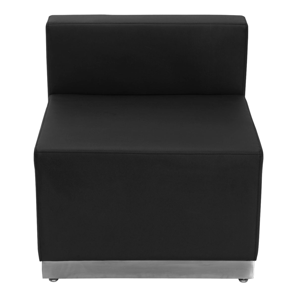 Flash Furniture ZB-803-410-SET-BK-GG 9 PC Black LeatherSoft Modular Reception Configuration w/Taut Back &Seat - View 3
