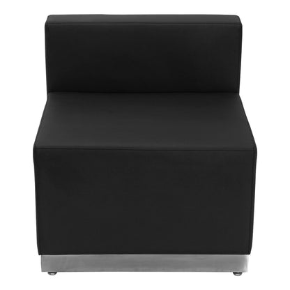 Flash Furniture ZB-803-410-SET-BK-GG 9 PC Black LeatherSoft Modular Reception Configuration w/Taut Back &Seat - View 3