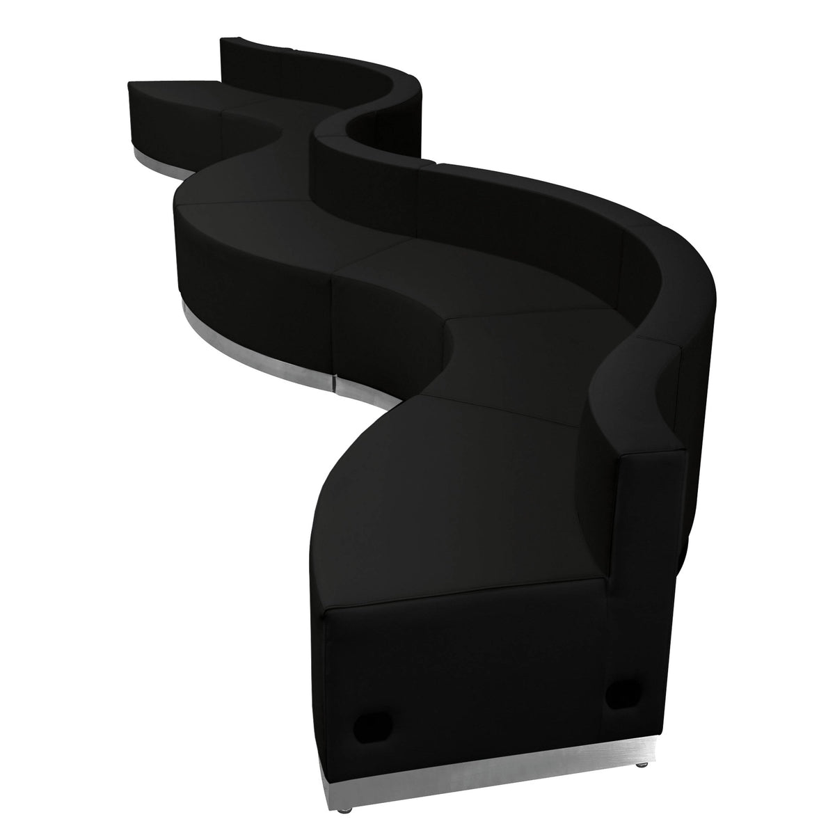 Flash Furniture ZB-803-430-SET-BK-GG 8 PC Black LeatherSoft Modular Reception Configuration w/Taut Back &Seat - View 5
