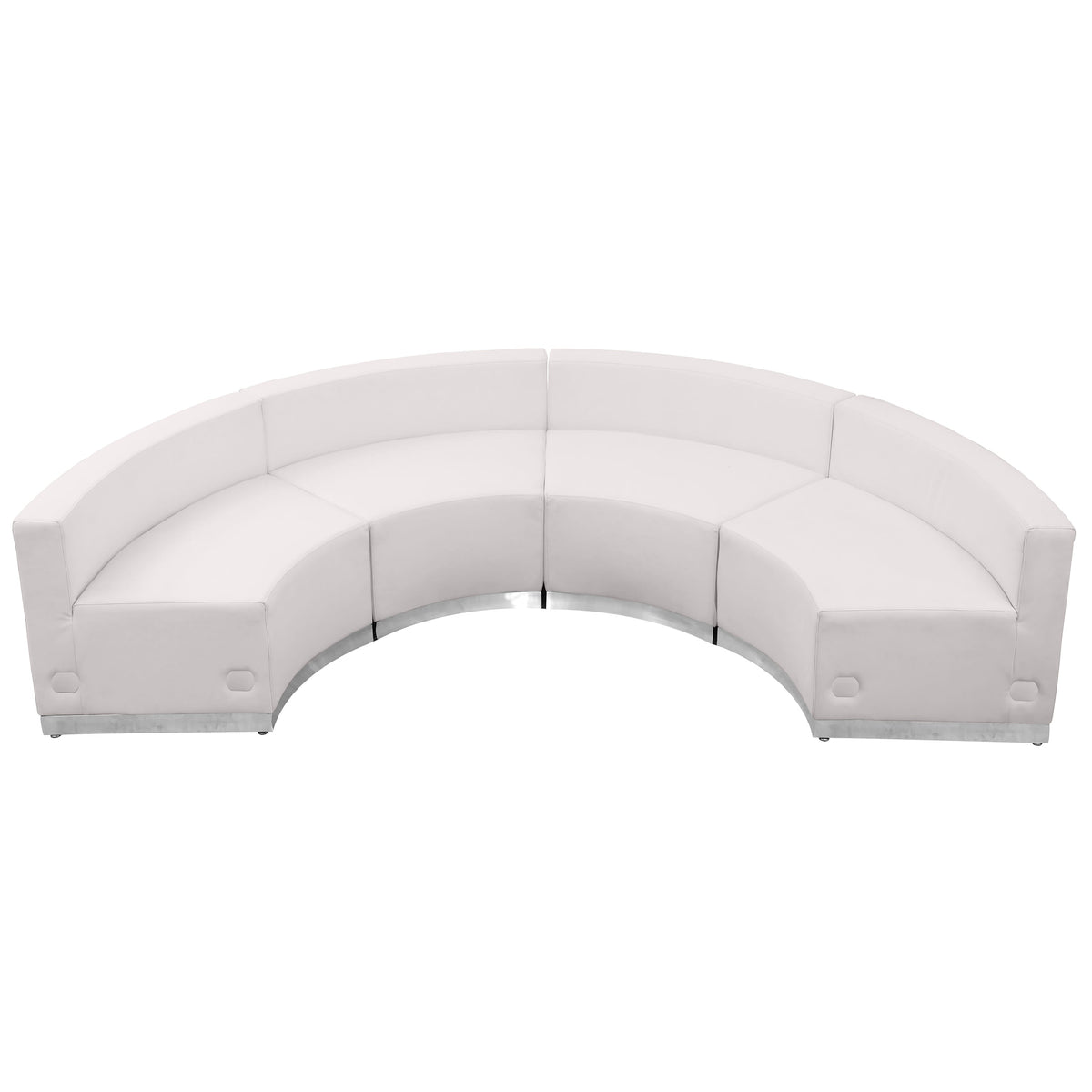Flash Furniture ZB-803-480-SET-WH-GG 4 PC White LeatherSoft Modular Reception Configuration w/Taut Back &Seat (Melrose White) - Main view