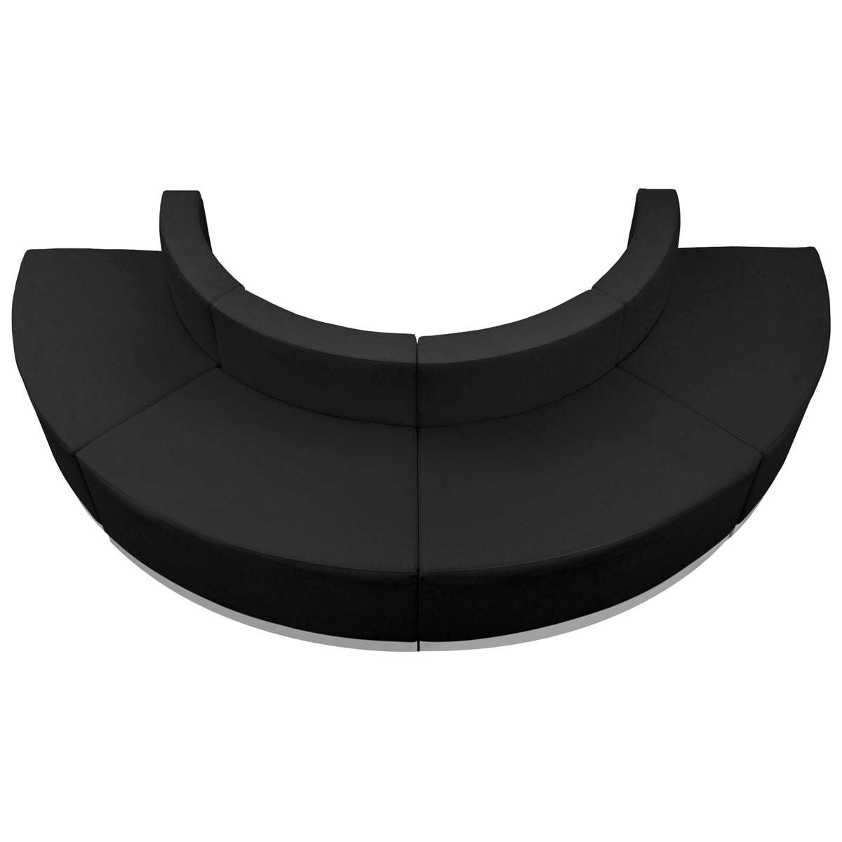 Flash Furniture ZB-803-520-SET-BK-GG 4 PC Black LeatherSoft Modular Reception Configuration w/Taut Back &Seat - Main view