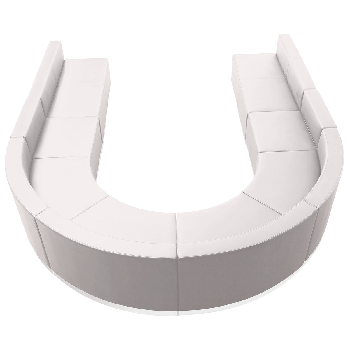 Flash Furniture ZB-803-530-SET-WH-GG 8 PC White LeatherSoft Modular Reception Configuration w/Taut Back &Seat (Melrose White) - Main view
