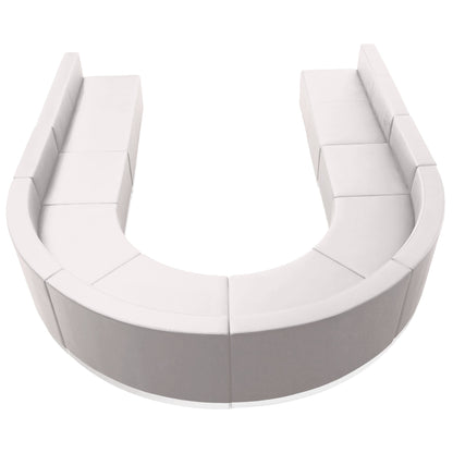 Flash Furniture ZB-803-530-SET-WH-GG 8 PC White LeatherSoft Modular Reception Configuration w/Taut Back &Seat (Melrose White) - Main view