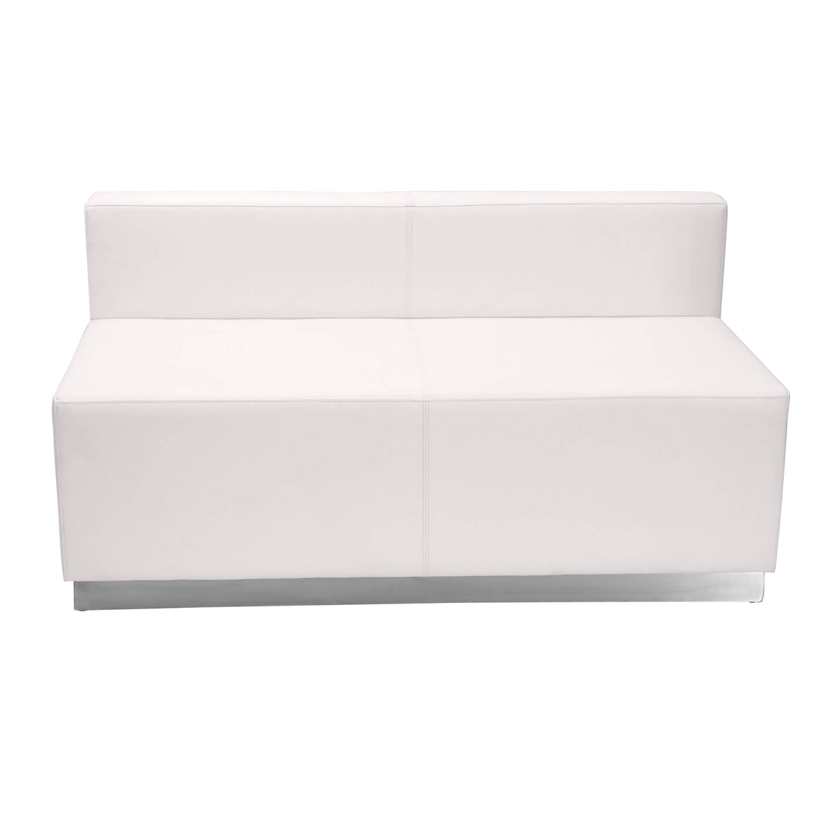 Flash Furniture ZB-803-530-SET-WH-GG 8 PC White LeatherSoft Modular Reception Configuration w/Taut Back &Seat (Melrose White) - View 4
