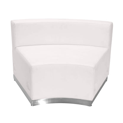 Flash Furniture ZB-803-530-SET-WH-GG 8 PC White LeatherSoft Modular Reception Configuration w/Taut Back &Seat (Melrose White) - View 5