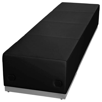 Flash Furniture ZB-803-540-SET-BK-GG 4 PC Black LeatherSoft Modular Reception Configuration w/Taut Back &Seat - View 4