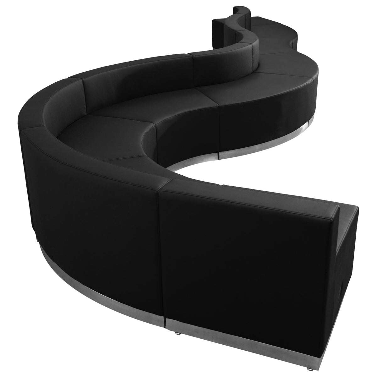 Flash Furniture ZB-803-560-SET-BK-GG 9 PC Black LeatherSoft Modular Reception Configuration w/Taut Back &Seat - Main view