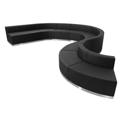 Flash Furniture ZB-803-600-SET-BK-GG 9 PC Black LeatherSoft Modular Reception Configuration w/Taut Back &Seat - Main view