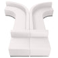 Flash Furniture ZB-803-620-SET-WH-GG 8 PC White LeatherSoft Modular Reception Configuration w/Taut Back &Seat (Melrose White) - Main view
