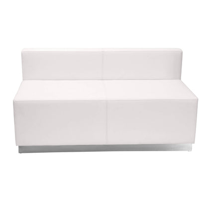 Flash Furniture ZB-803-620-SET-WH-GG 8 PC White LeatherSoft Modular Reception Configuration w/Taut Back &Seat (Melrose White) - View 4