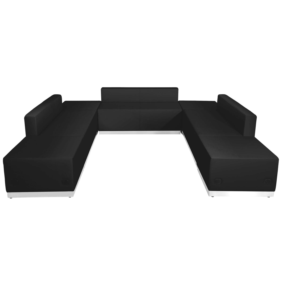 Flash Furniture ZB-803-660-SET-BK-GG 7 PC Black LeatherSoft Modular Reception Configuration w/Taut Back &Seat - View 6