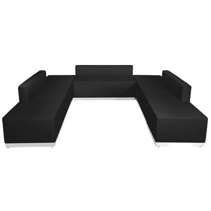 Flash Furniture ZB-803-660-SET-BK-GG 7 PC Black LeatherSoft Modular Reception Configuration w/Taut Back &Seat - View 6
