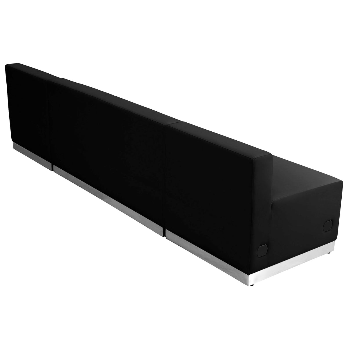 Flash Furniture ZB-803-680-SET-BK-GG 3 PC Black LeatherSoft Modular Reception Configuration w/Taut Back &Seat - View 3