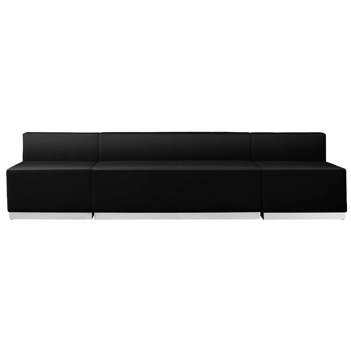 Flash Furniture ZB-803-680-SET-BK-GG 3 PC Black LeatherSoft Modular Reception Configuration w/Taut Back &Seat - View 6