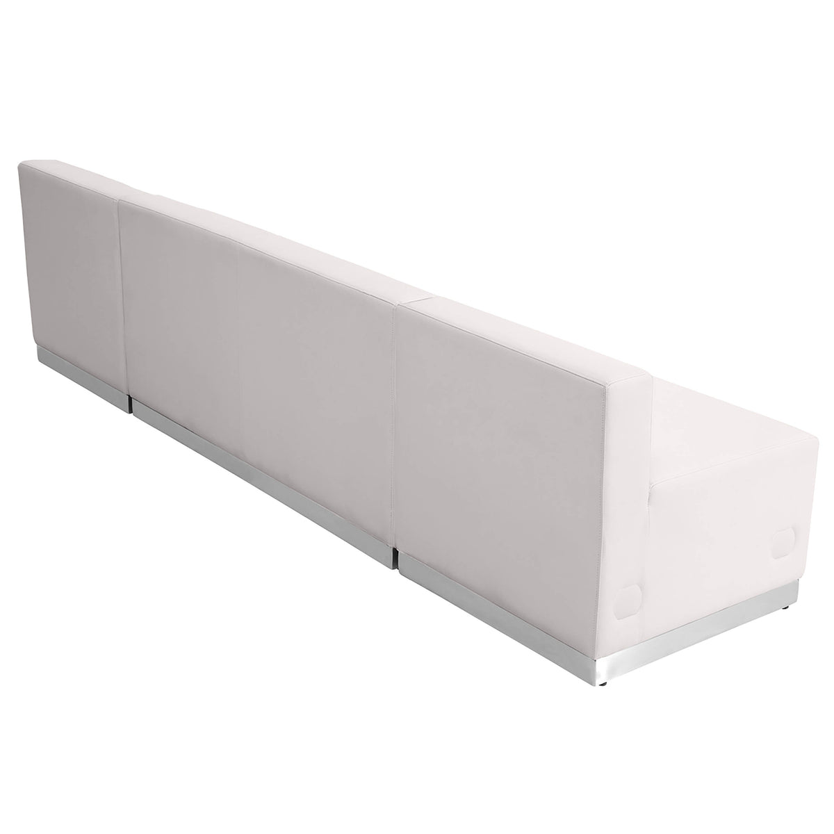 Flash Furniture ZB-803-680-SET-WH-GG 3 PC White LeatherSoft Modular Reception Configuration w/Taut Back &Seat (Melrose White) - View 3