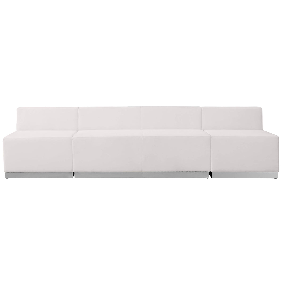 Flash Furniture ZB-803-680-SET-WH-GG 3 PC White LeatherSoft Modular Reception Configuration w/Taut Back &Seat (Melrose White) - View 6