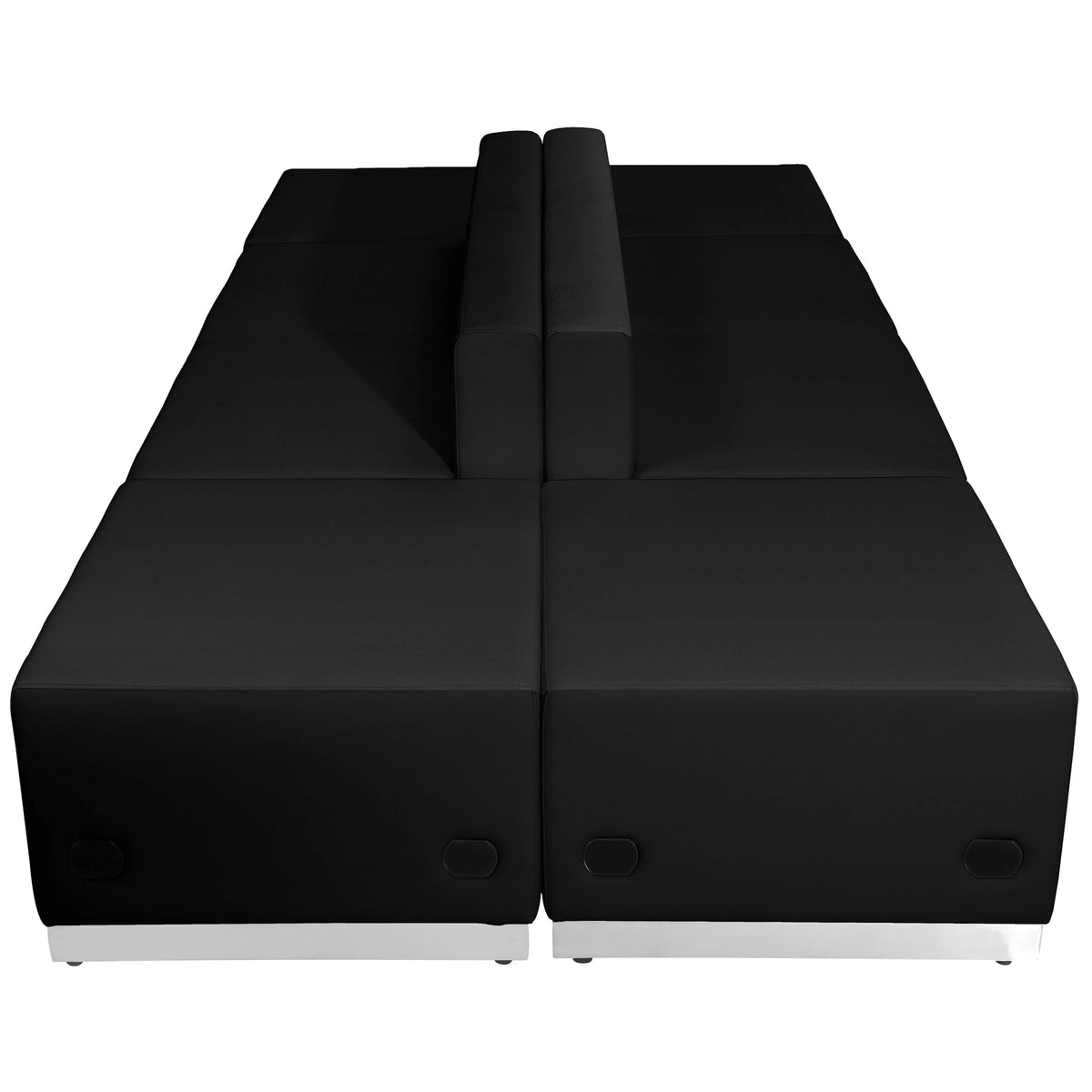 Flash Furniture ZB-803-690-SET-BK-GG 6 PC Black LeatherSoft Modular Reception Configuration w/Taut Back &Seat - View 5