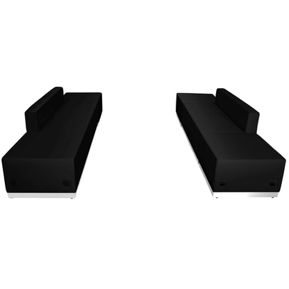 Flash Furniture ZB-803-700-SET-BK-GG 6 PC Black LeatherSoft Modular Reception Configuration w/Taut Back &Seat - View 5