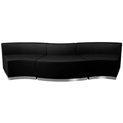 Flash Furniture ZB-803-720-SET-BK-GG 3 PC Black LeatherSoft Modular Reception Configuration w/Taut Back &Seat - View 7
