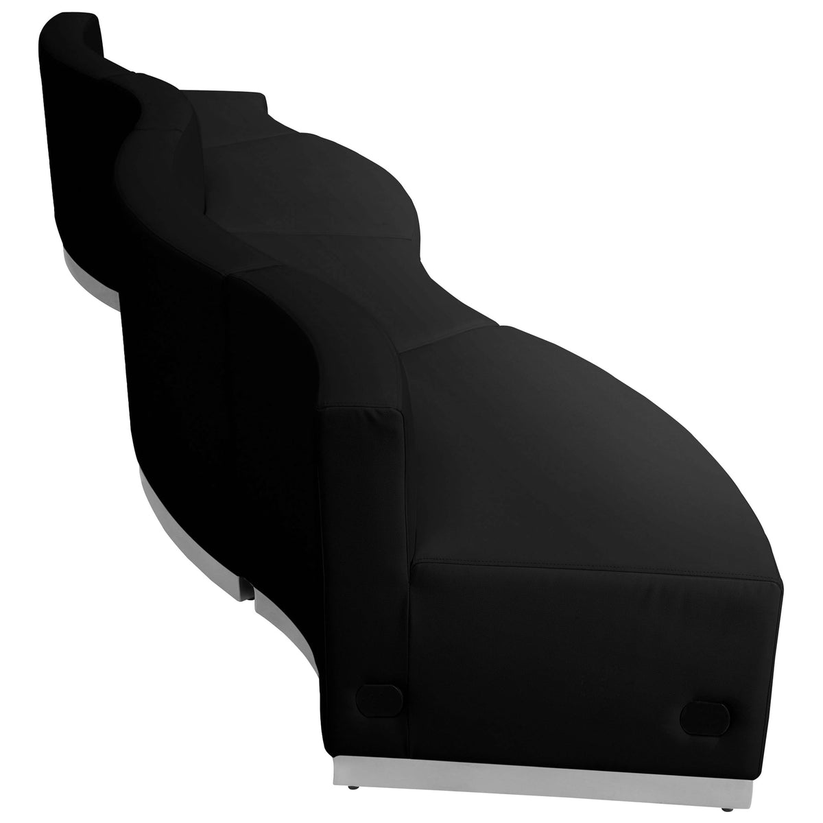 Flash Furniture ZB-803-730-SET-BK-GG 4 PC Black LeatherSoft Modular Reception Configuration w/Taut Back &Seat - View 5