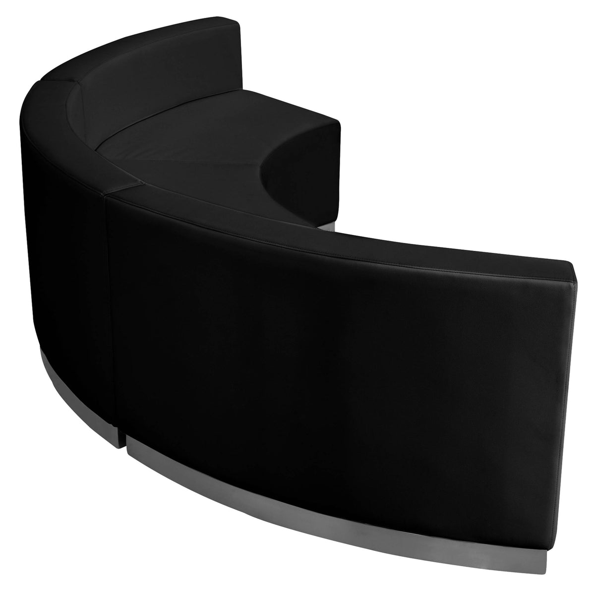 Flash Furniture ZB-803-740-SET-BK-GG 3 PC Black LeatherSoft Modular Reception Configuration w/Taut Back &Seat - View 3