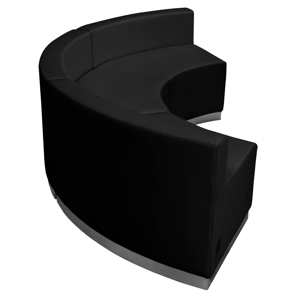 Flash Furniture ZB-803-740-SET-BK-GG 3 PC Black LeatherSoft Modular Reception Configuration w/Taut Back &Seat - View 5