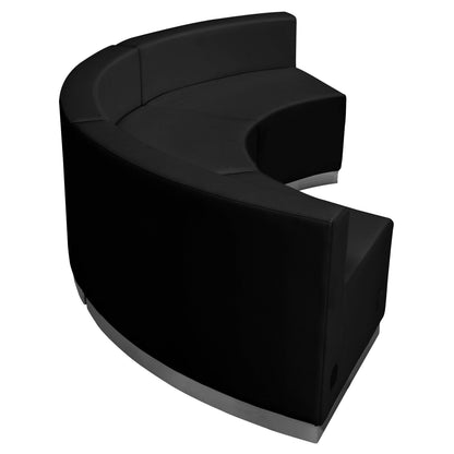 Flash Furniture ZB-803-740-SET-BK-GG 3 PC Black LeatherSoft Modular Reception Configuration w/Taut Back &Seat - View 5