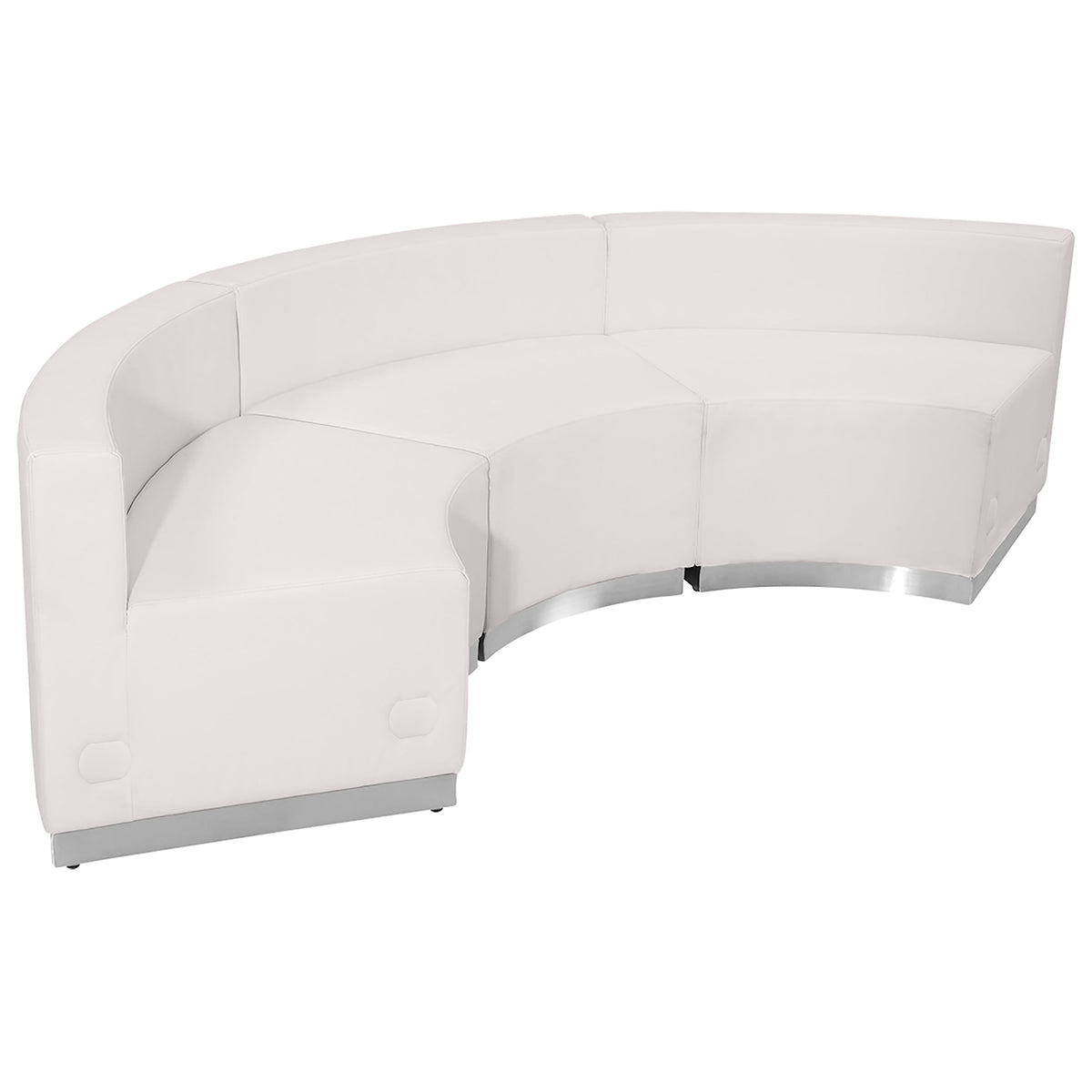 Flash Furniture ZB-803-740-SET-WH-GG 3 PC White LeatherSoft Modular Reception Configuration w/Taut Back &Seat (Melrose White) - Main view