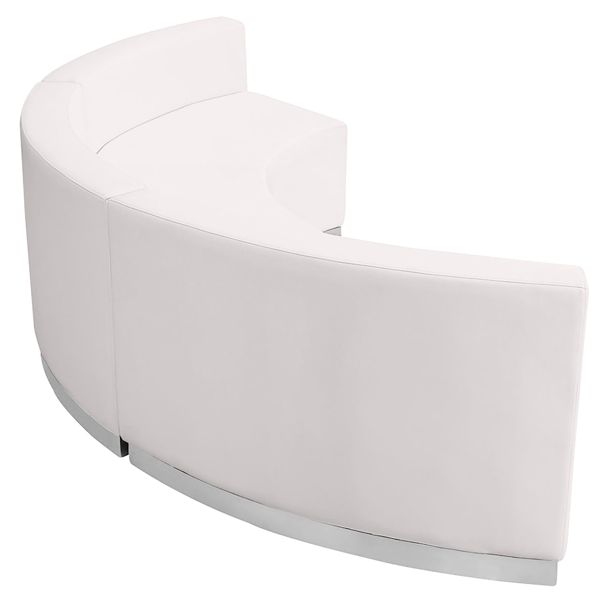 Flash Furniture ZB-803-740-SET-WH-GG 3 PC White LeatherSoft Modular Reception Configuration w/Taut Back &Seat (Melrose White) - View 3