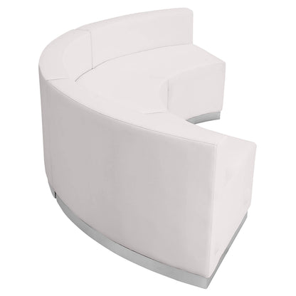 Flash Furniture ZB-803-740-SET-WH-GG 3 PC White LeatherSoft Modular Reception Configuration w/Taut Back &Seat (Melrose White) - View 5