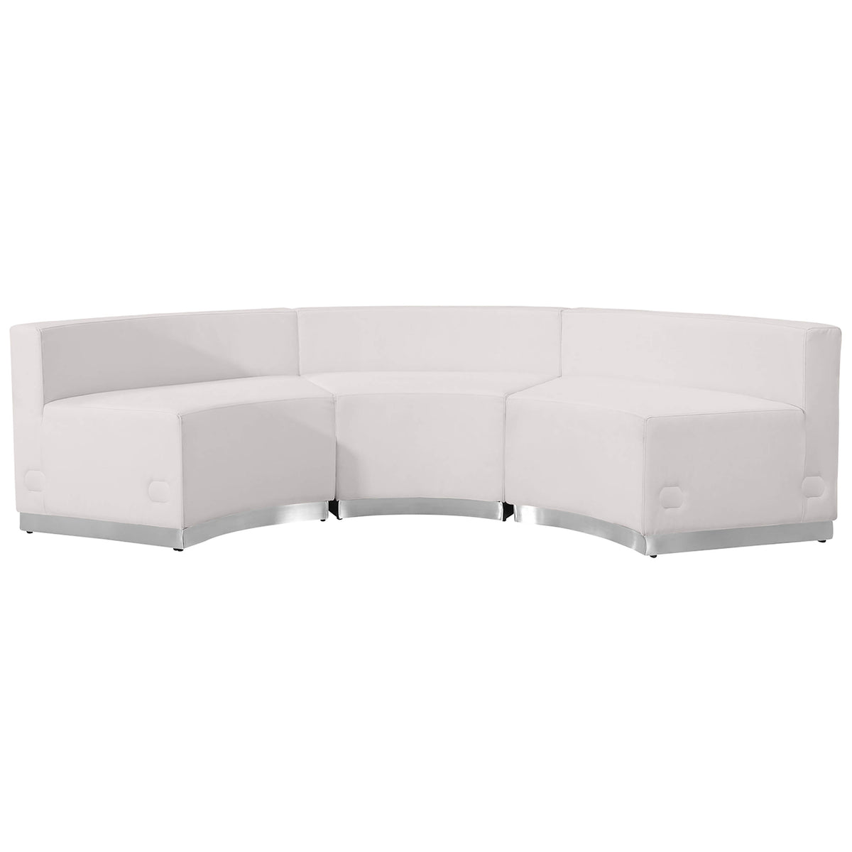 Flash Furniture ZB-803-740-SET-WH-GG 3 PC White LeatherSoft Modular Reception Configuration w/Taut Back &Seat (Melrose White) - View 6
