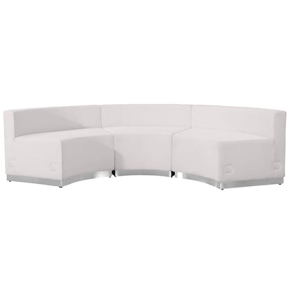 Flash Furniture ZB-803-740-SET-WH-GG 3 PC White LeatherSoft Modular Reception Configuration w/Taut Back &Seat (Melrose White) - View 6