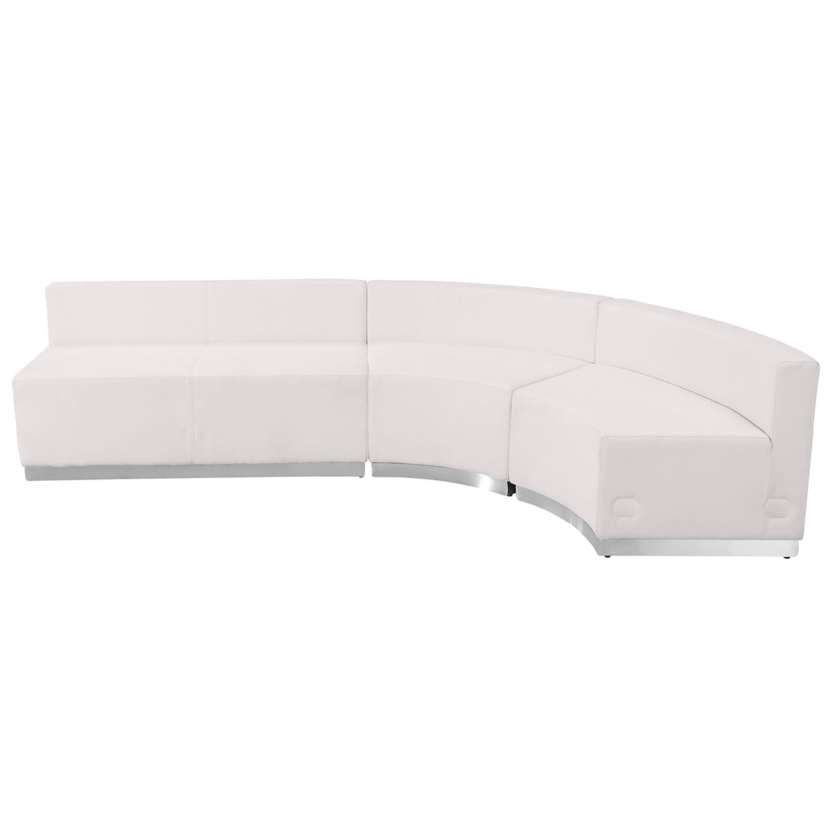 Flash Furniture ZB-803-750-SET-WH-GG 3 PC White LeatherSoft Modular Reception Configuration w/Taut Back &Seat (Melrose White) - Main view
