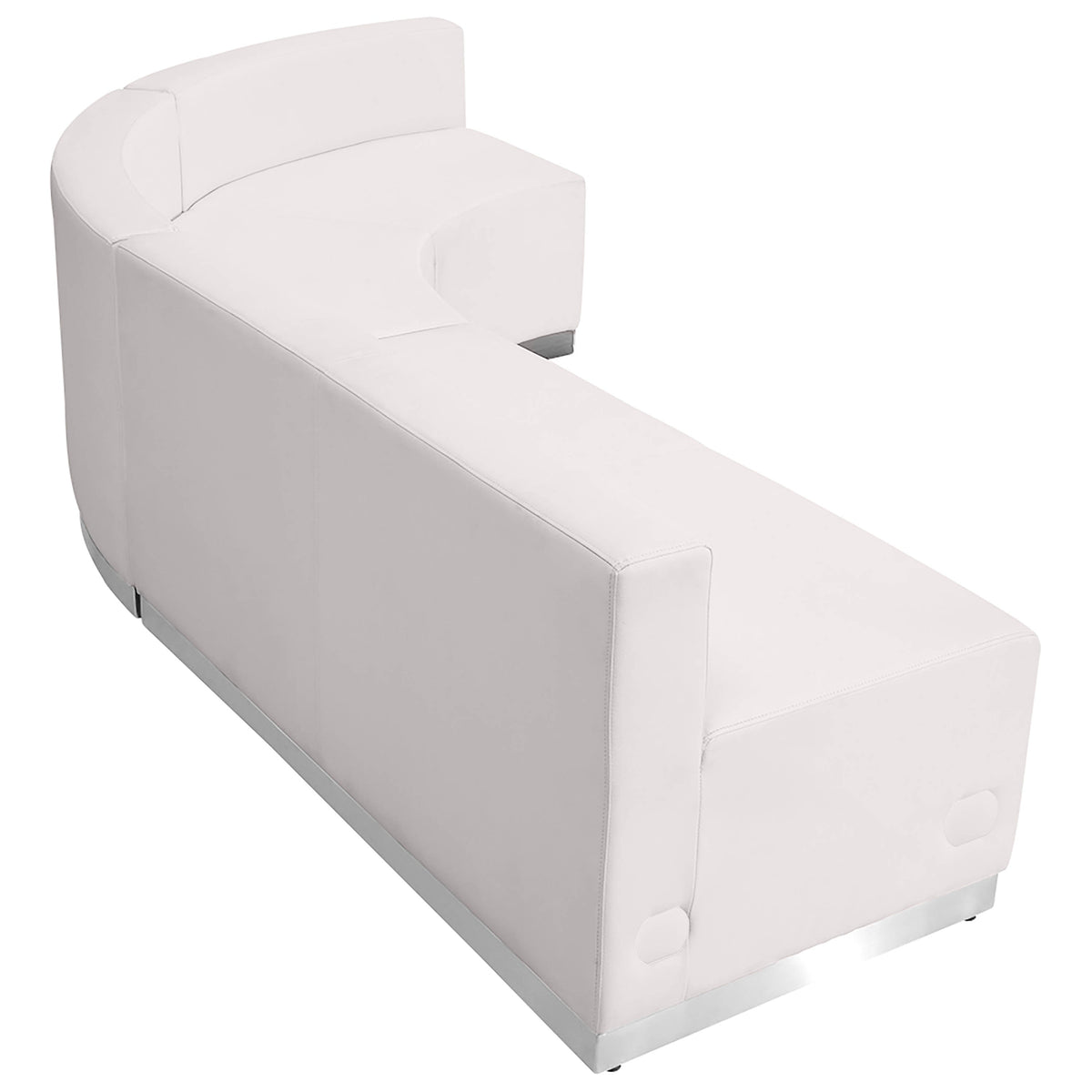 Flash Furniture ZB-803-750-SET-WH-GG 3 PC White LeatherSoft Modular Reception Configuration w/Taut Back &Seat (Melrose White) - View 3