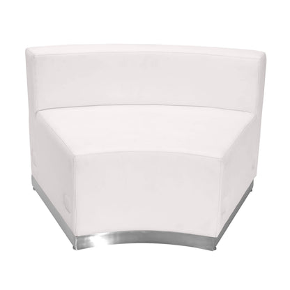 Flash Furniture ZB-803-750-SET-WH-GG 3 PC White LeatherSoft Modular Reception Configuration w/Taut Back &Seat (Melrose White) - View 4