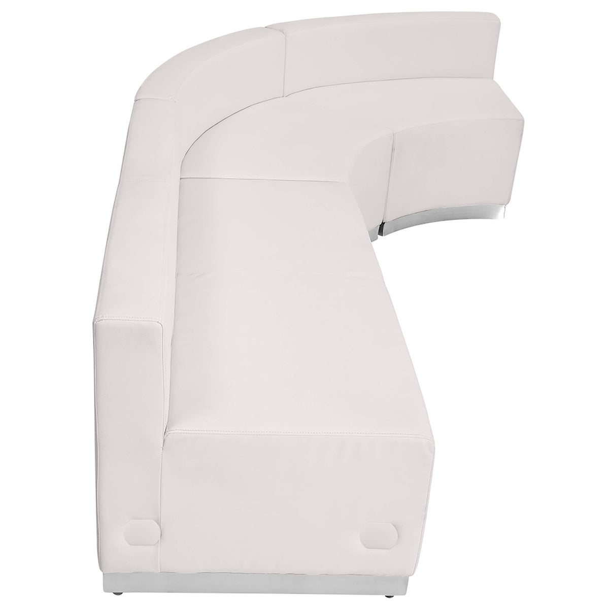 Flash Furniture ZB-803-750-SET-WH-GG 3 PC White LeatherSoft Modular Reception Configuration w/Taut Back &Seat (Melrose White) - View 6