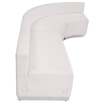 Flash Furniture ZB-803-750-SET-WH-GG 3 PC White LeatherSoft Modular Reception Configuration w/Taut Back &Seat (Melrose White) - View 6