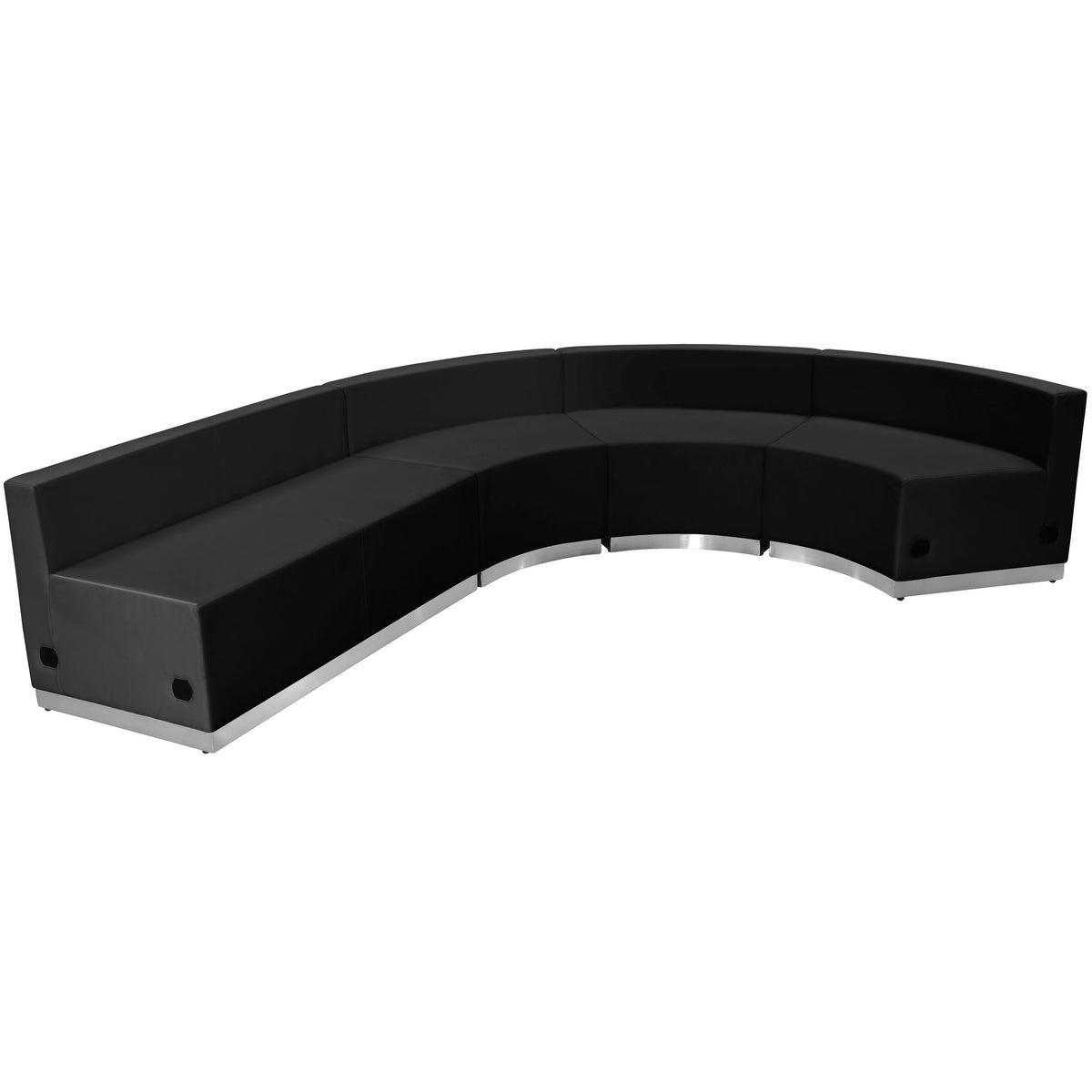 Flash Furniture ZB-803-760-SET-BK-GG 4 PC Black LeatherSoft Modular Reception Configuration w/Taut Back &Seat - Main view