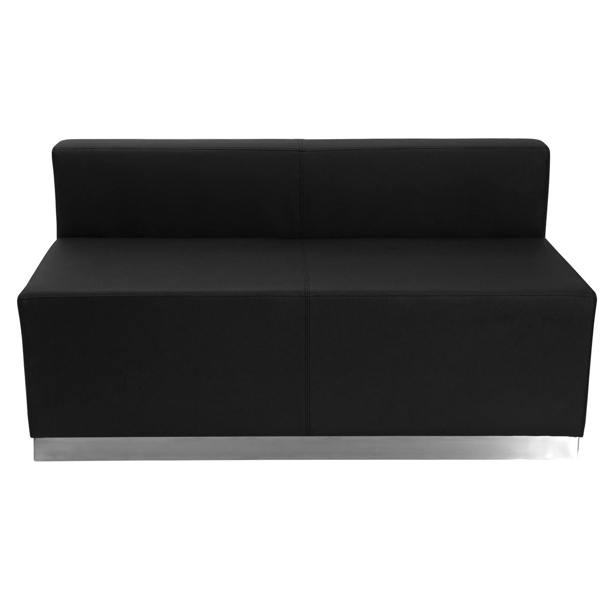 Flash Furniture ZB-803-760-SET-BK-GG 4 PC Black LeatherSoft Modular Reception Configuration w/Taut Back &Seat - View 4