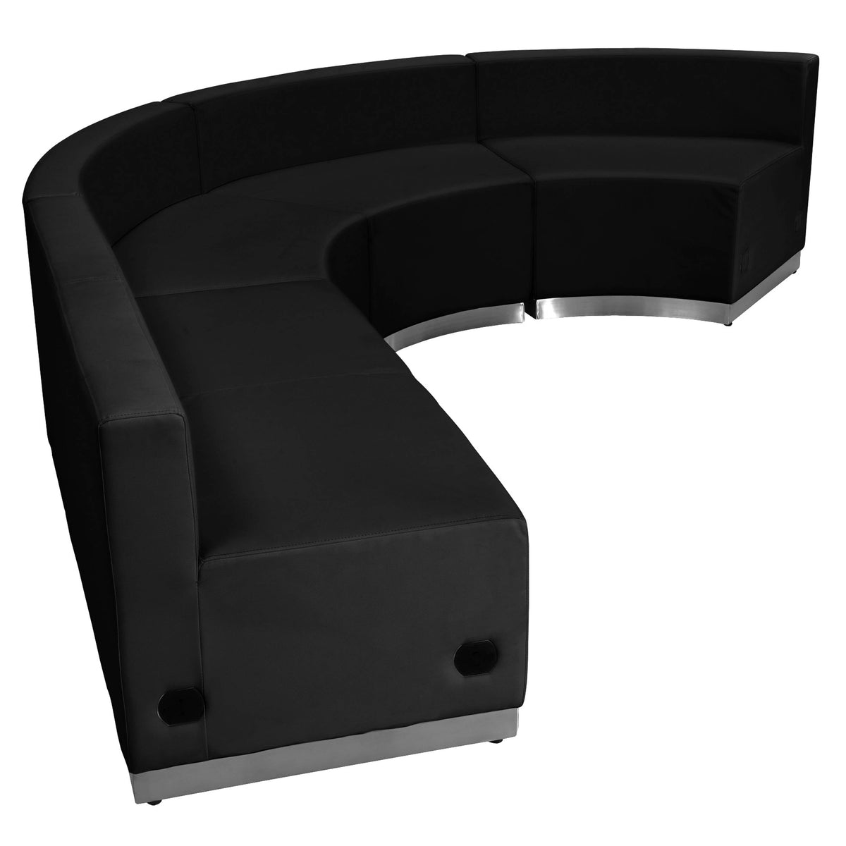 Flash Furniture ZB-803-760-SET-BK-GG 4 PC Black LeatherSoft Modular Reception Configuration w/Taut Back &Seat - View 5