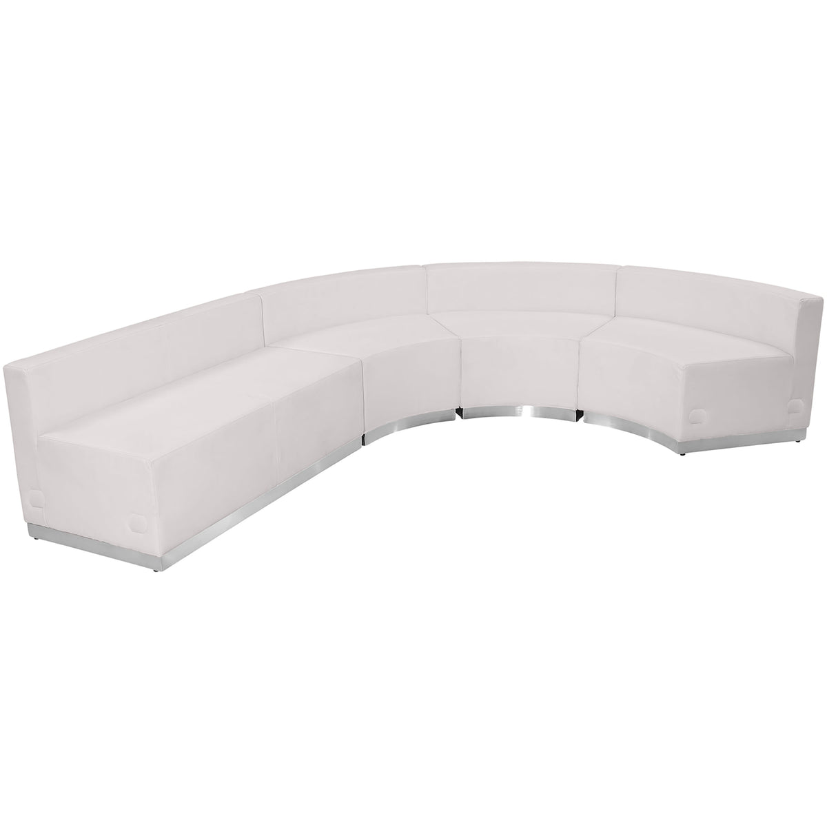 Flash Furniture ZB-803-760-SET-WH-GG 4 PC White LeatherSoft Modular Reception Configuration w/Taut Back &Seat (Melrose White) - Main view