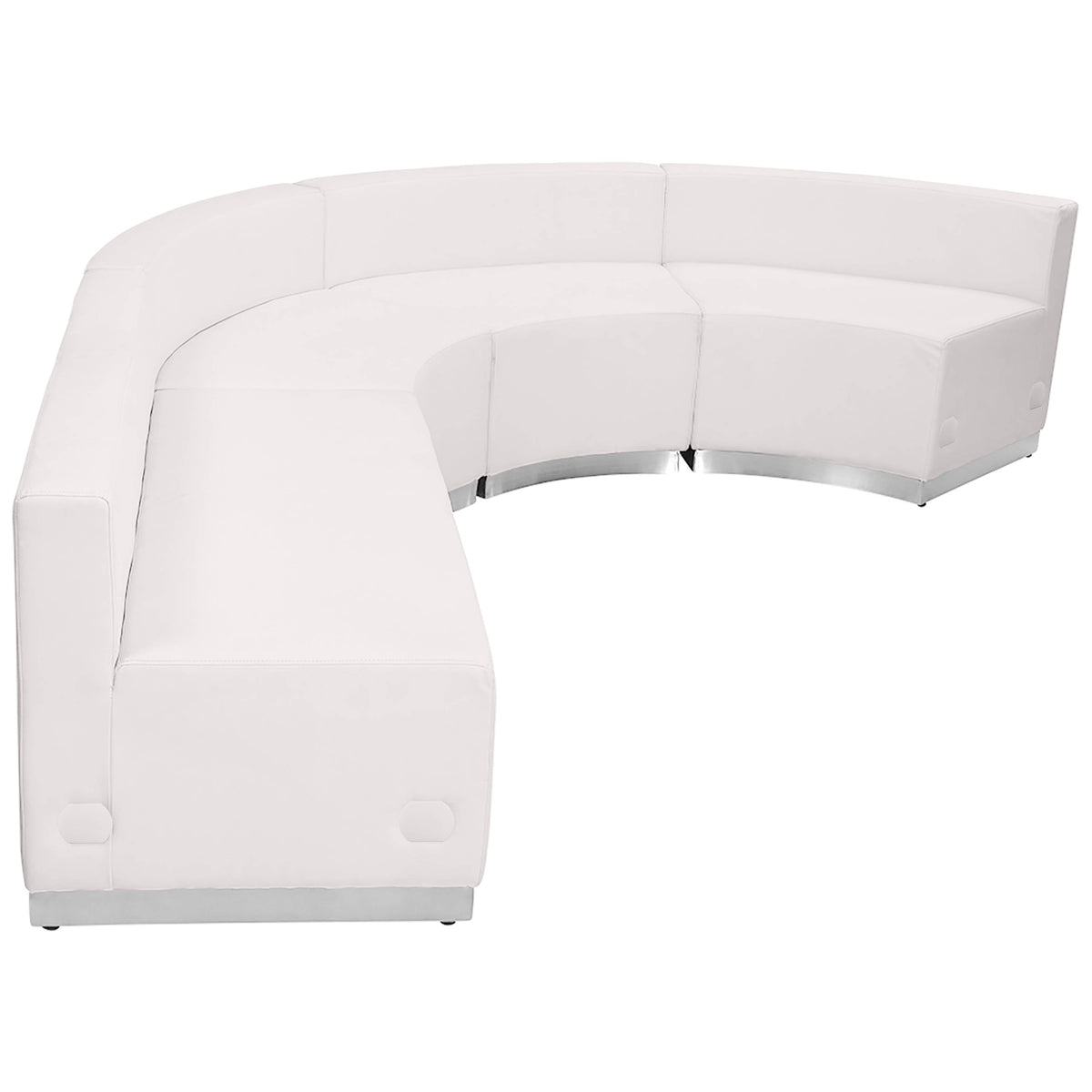 Flash Furniture ZB-803-760-SET-WH-GG 4 PC White LeatherSoft Modular Reception Configuration w/Taut Back &Seat (Melrose White) - View 6