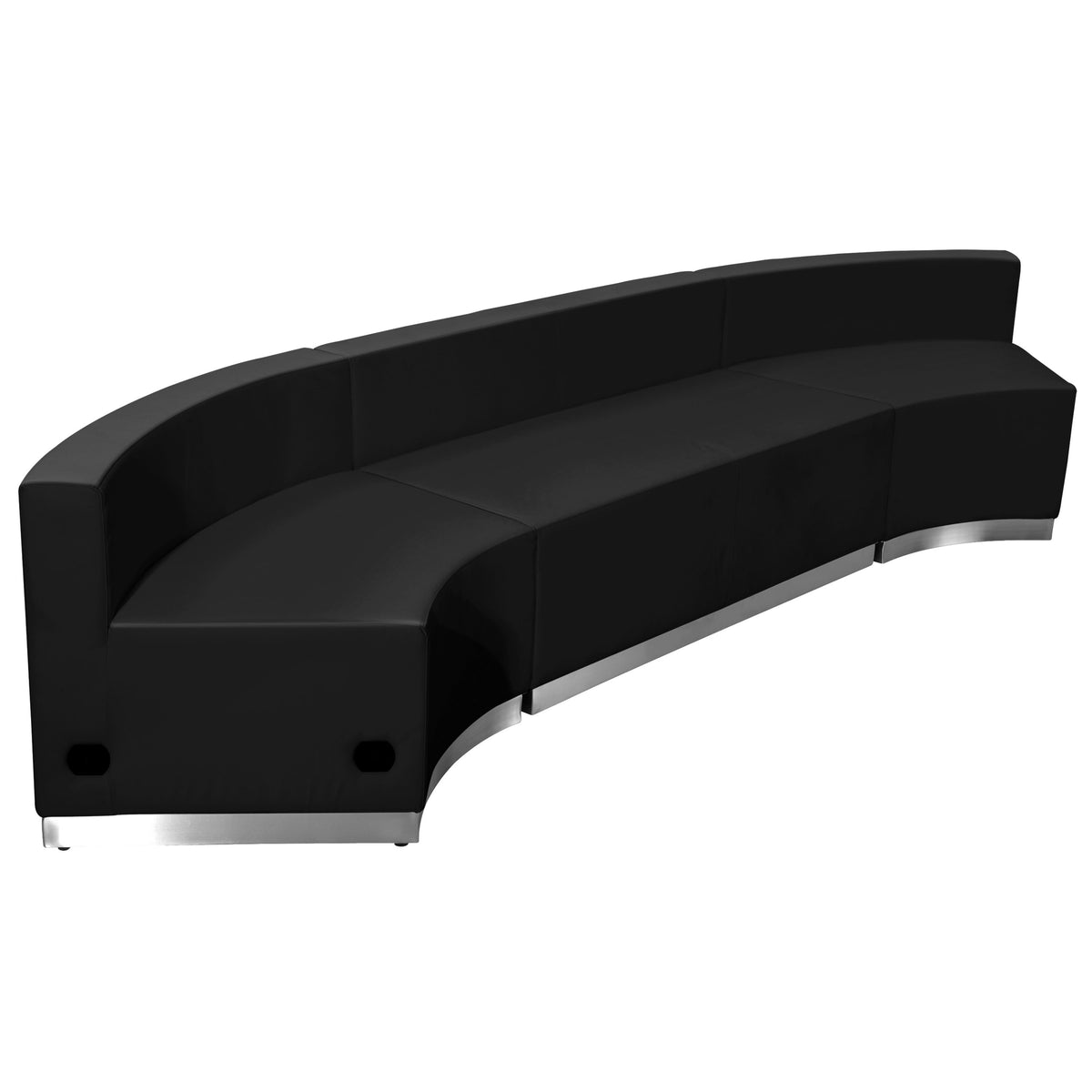 Flash Furniture ZB-803-770-SET-BK-GG 3 PC Black LeatherSoft Modular Reception Configuration w/Taut Back &Seat - Main view