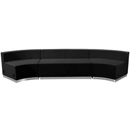 Flash Furniture ZB-803-770-SET-BK-GG 3 PC Black LeatherSoft Modular Reception Configuration w/Taut Back &Seat - View 6