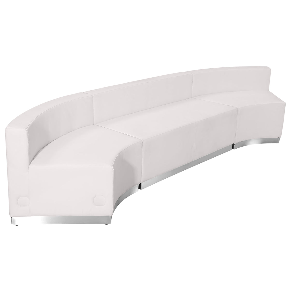 Flash Furniture ZB-803-770-SET-WH-GG 3 PC White LeatherSoft Modular Reception Configuration w/Taut Back &Seat (Melrose White) - Main view