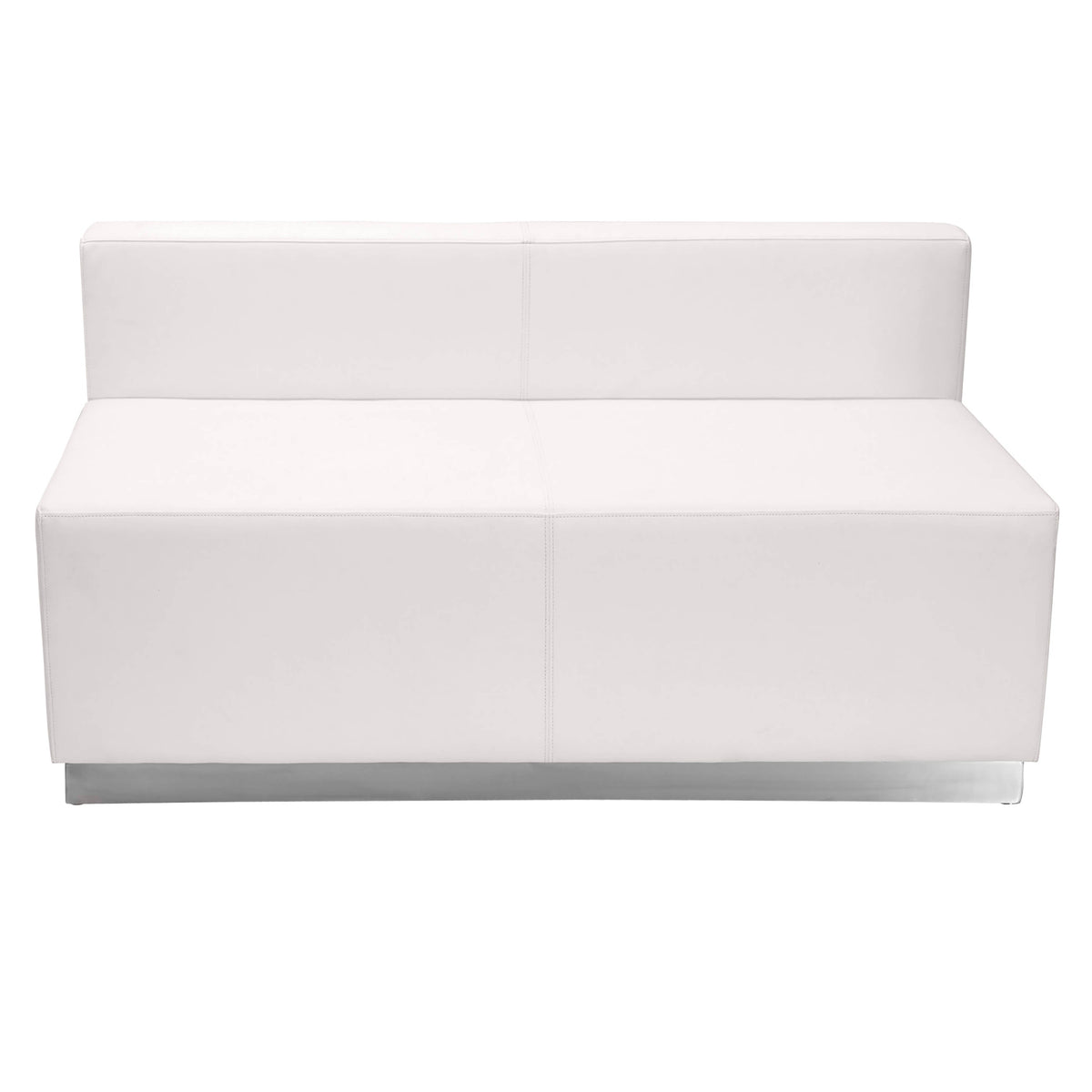 Flash Furniture ZB-803-770-SET-WH-GG 3 PC White LeatherSoft Modular Reception Configuration w/Taut Back &Seat (Melrose White) - View 4