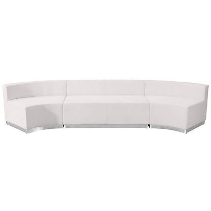Flash Furniture ZB-803-770-SET-WH-GG 3 PC White LeatherSoft Modular Reception Configuration w/Taut Back &Seat (Melrose White) - View 6