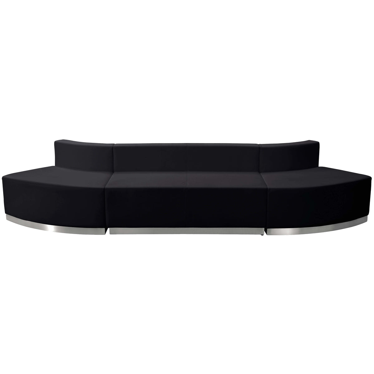 Flash Furniture ZB-803-780-SET-BK-GG 3 PC Black LeatherSoft Modular Reception Configuration w/Taut Back &Seat - Main view