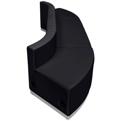 Flash Furniture ZB-803-780-SET-BK-GG 3 PC Black LeatherSoft Modular Reception Configuration w/Taut Back &Seat - View 5