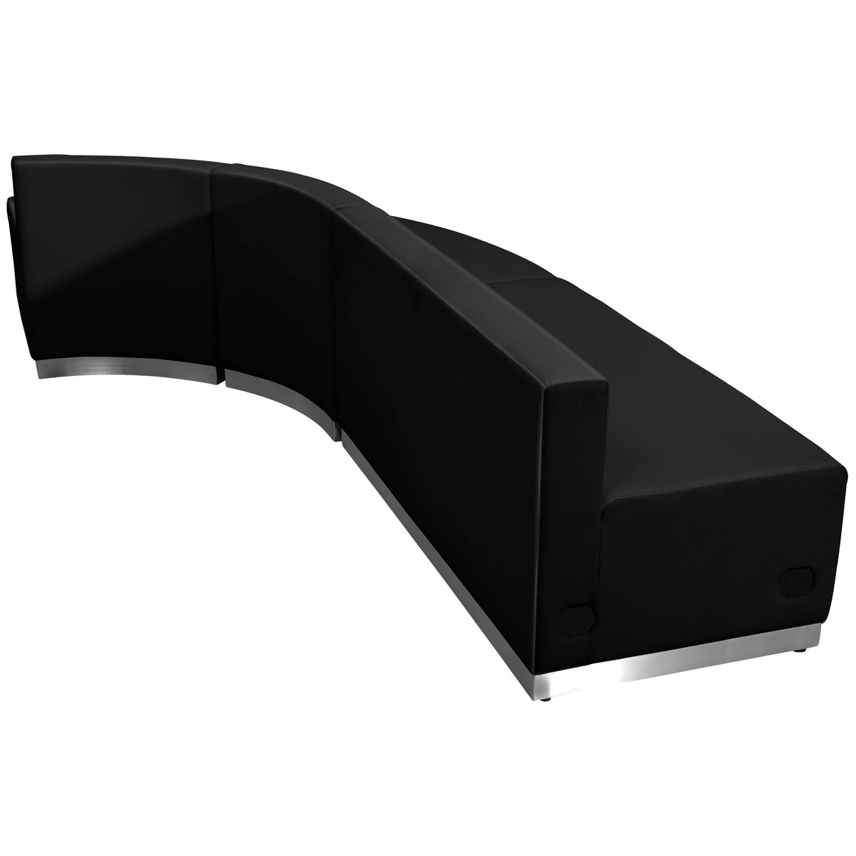 Flash Furniture ZB-803-790-SET-BK-GG 3 PC Black LeatherSoft Modular Reception Configuration w/Taut Back &Seat - View 3